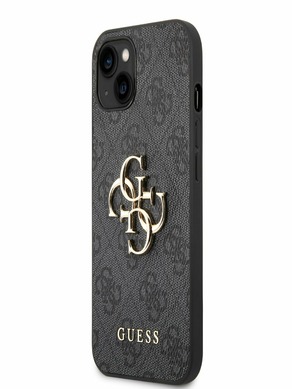 Guess PU 4G Metal Logo iPhone 14 Plus Grey Telefoon geval